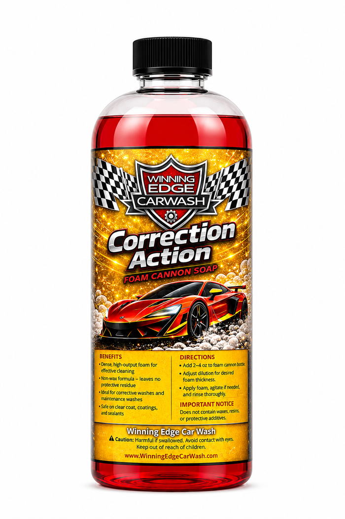 Correction action foam cannon soap